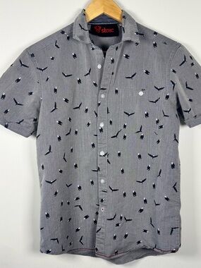 STOIC Liberty Bald Eagle Print Cotton Short Sleeve Button Up Shirt Men’s Small
